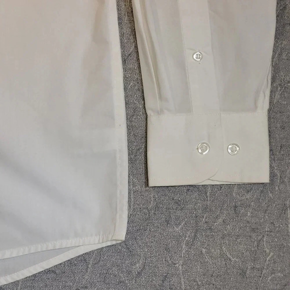 George Men's White Long Sleeve Button Down Dress  Shirt Size 15 - Picture 9 of 11